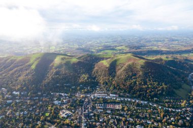 Malvern Tepesi 'nin güzel hava manzarası, Great Malvern, Worcestershire, Birleşik Krallık, Güz Gündüz