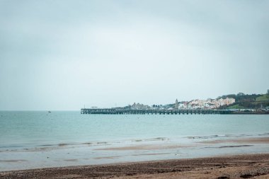 Swanage limanı, Dorset İngiltere 'de kıyı kasabası, kış.