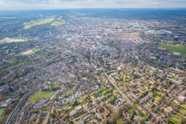 Guildford 'un güzel hava manzarası, Batı Surrey, İngiltere, ilkbahar