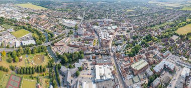 Newbury, şehir merkezi, Berkshire, Güney İngiltere. Güzel hava manzarası, uk.