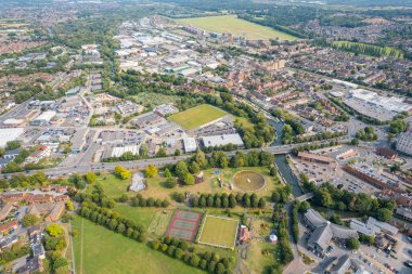 Newbury, şehir merkezi, Berkshire, Güney İngiltere. Güzel hava manzarası, uk.