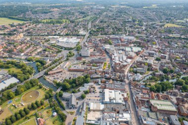 Newbury, şehir merkezi, Berkshire, Güney İngiltere. Güzel hava manzarası, uk.