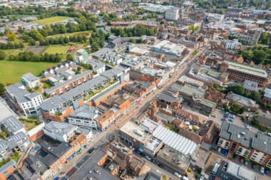 Newbury, Downtown center, Berkshire, South England. Beautiful aerial view, uk clipart