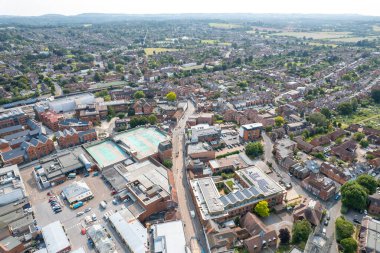 Newbury, Downtown center, Berkshire, South England. Beautiful aerial view, uk clipart