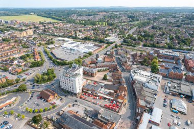 Newbury, şehir merkezi, Berkshire, Güney İngiltere. Güzel hava manzarası, uk.