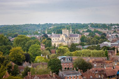 Winchester Katedrali, Winchester, Hampshire, İngiltere 'deki ünlü ortaçağ mimarisi.