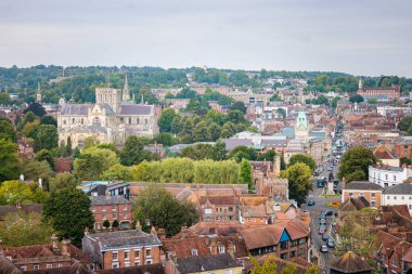 Winchester Katedrali, Winchester, Hampshire, İngiltere 'deki ünlü ortaçağ mimarisi.