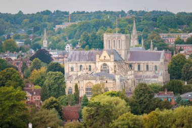 Winchester Katedrali, Winchester, Hampshire, İngiltere 'deki ünlü ortaçağ mimarisi.