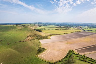 İnanılmaz yaz kırsal manzarası Pewsey, Wiltshire, Güney İngiltere, İngiltere