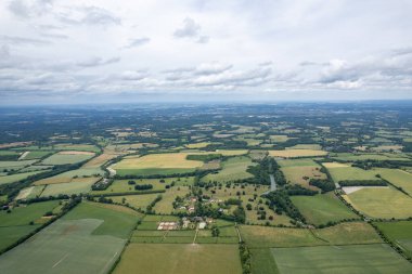 Çimen arazisinin hava manzarası, Watership Down, Newbury, İngiltere Yazı, İngiltere