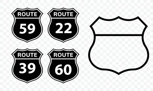 Arquivo Vetorial Escudo Rota Rodoviária Highway Route Shield —  Vetores de Stock