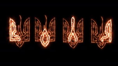 Hot coat of arms of Ukraine, beautifully lit as a sign of strength and power, a logo for the strong and victory
