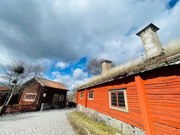 Vista Uma Quinta Museu Skansen Estocolmo Conceito Viagem — Fotografia de Stock