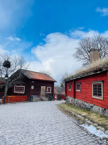 Vista Uma Quinta Museu Skansen Estocolmo Conceito Viagem — Fotografia de Stock