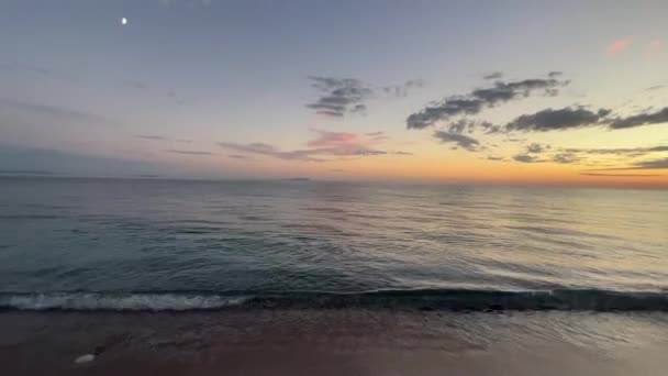 Beautiful Scenic Sunset Adriatic Sea Vlore Albania Summer Holidays Concept — Stockvideo