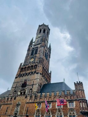 Bruges, Belçika, 20 Nisan 2O23: Bruges, Belçika 'nın ünlü tarihi ve turistik kenti. Seyahat kavramı