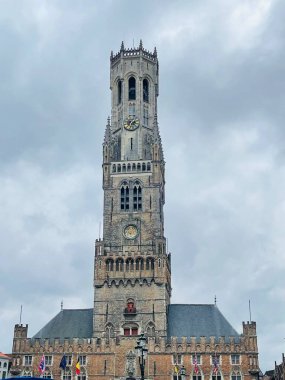 Bruges, Belçika, 20 Nisan 2O23: Bruges, Belçika 'nın ünlü tarihi ve turistik kenti. Seyahat kavramı