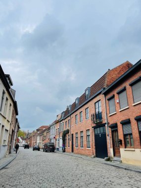 Bruges, Belçika, 20 Nisan 2O23: Bruges, Belçika 'nın ünlü tarihi ve turistik kenti. Seyahat kavramı