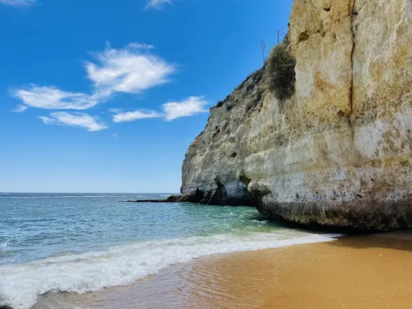 Praia Carvoeiro Ein Wunderschöner Strand Mittelmeer Der Algarve Südportugal Horizontales — Stockfoto
