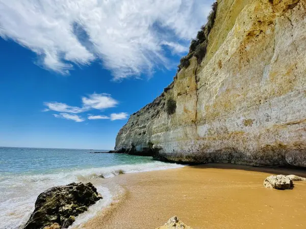 Фасия Карвуэйру Красивый Пляж Средиземном Море Регионе Алгарве Юге Португалии — стоковое фото