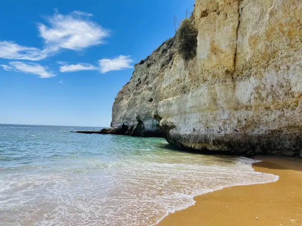 Praia Carvoeiro Μια Όμορφη Παραλία Στη Μεσόγειο Στην Περιοχή Algarve — Φωτογραφία Αρχείου