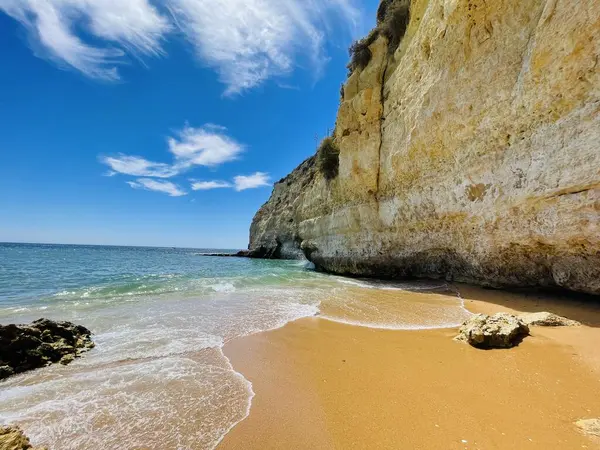 Praia Carvoeiro Piękna Plaża Nad Morzem Śródziemnym Regionie Algarve Południowej — Zdjęcie stockowe