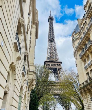 Paris, Fransa 'daki Eyfel Kulesi. Meşhur seyahat yeri.