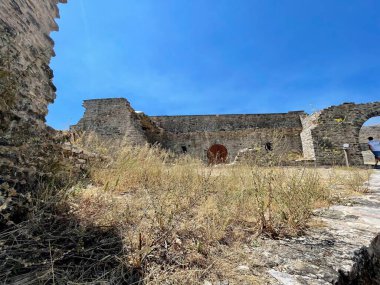 Cirokaster, Arnavutluk - Argjiro kalesi antik bir kale manzarası. Seyahat hedefi kavramı. 