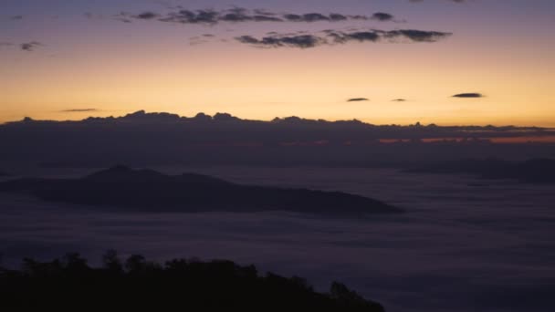 Pan View Sea Mist Sunrise Phu Chee Dao Chiang Rai — Videoclip de stoc