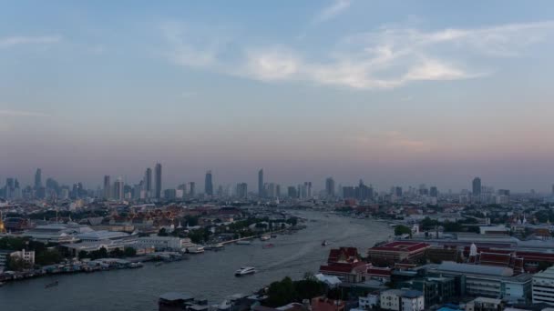 Time Lapse Cityscape Form High Angle View Bangkok Thailand View — стокове відео