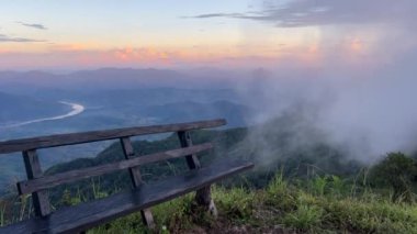 View of Beautiful Valley From Peak of Mountains in Misty Day
