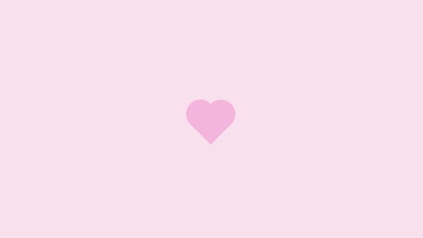 Рух Graphic Background Pink Heart Shape Heartbeats Larger Green Screen — стокове відео