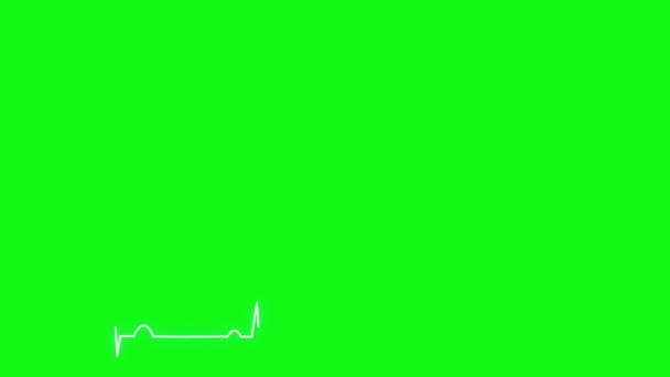 Motion Graphic Normal Ekg Waveform Green Background — 비디오