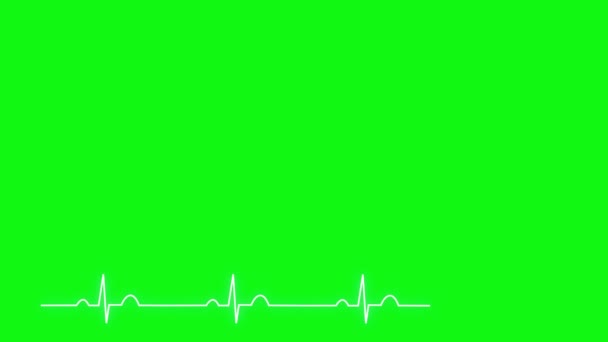 Motion Graphic Normal Ekg Waveform Green Background — Vídeo de Stock