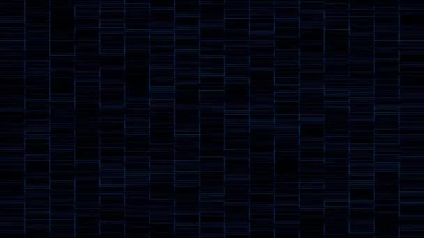 Рухомий Графічний Фон Синьої Великої Мозаїки Чорних Шпалерах Концепція Технології — стокове відео