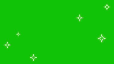 Motion Graphic of Group of Star Shining on Green Screen