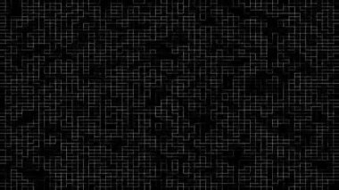 Siyah ve Beyaz Mozaik ve Fraktal Gürültü 'nün Hareketli Grafik Arkaplanı. Teknoloji Konsepti