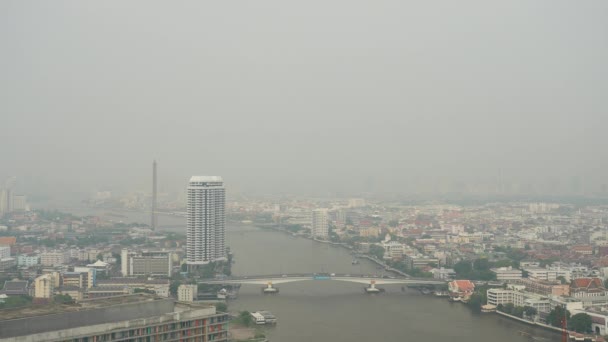 Pm2 Pył Zawieszony Zanieczyszczenie Powietrza Sky Downtown Bangkok City Koncepcja — Wideo stockowe