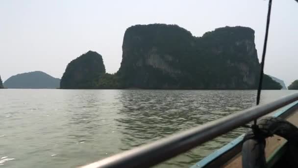 查看表单船 泰国Phang Nga湾的小岛和大海美景 — 图库视频影像