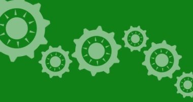 Yeşil Ekranda Şeffaflık Beyaz Dişliler Grubu