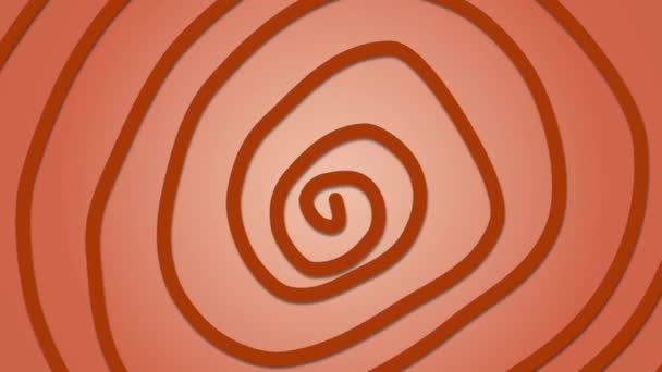 Arancione Linea Spirale Illusione Movimento Sfondo — Video Stock