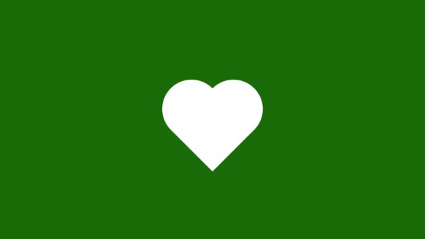Λευκό Σχήμα Καρδιάς Ξυλοδαρμό Πράσινο Φόντο — Αρχείο Βίντεο