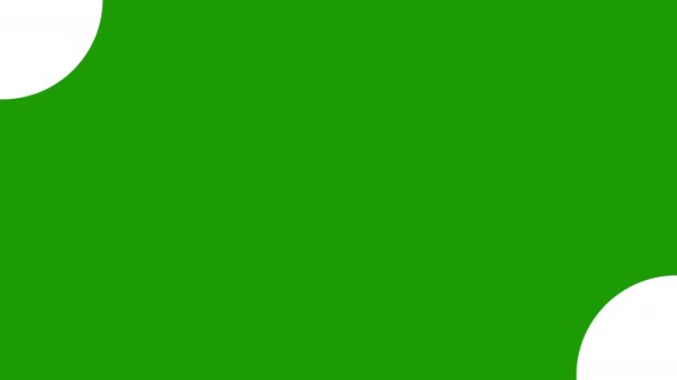 Két Kör Alakú Robbanás Sarokból Zöld Képernyőn Képfelvétel Átmenet — Stock videók