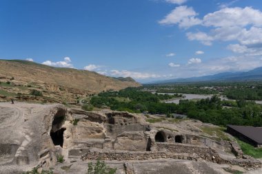 Gürcistan 'daki Antik Mağara Kasabası Uplistsikhe Manzarası