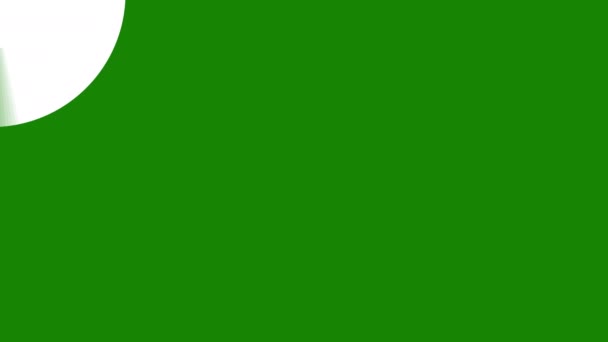 Beyaz Dairesel Şekil Vuruşu Yeşil Arkaplan Sol Üst Köşesinden Girip — Stok video