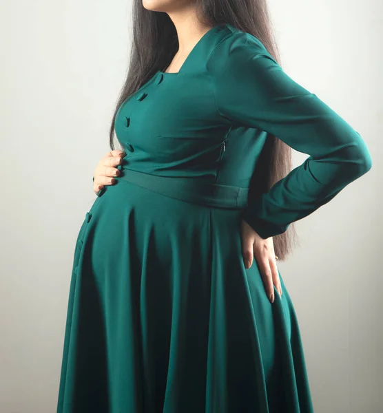 Kobieta Ciąży Ręka Brzuchu — Zdjęcie stockowe