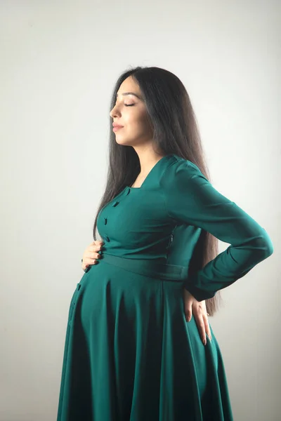 Embarazada Mano Mujer Vientre Fotos de stock libres de derechos