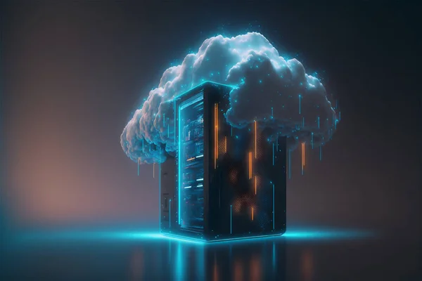 Server cloud data storage concept solution. Web database backup computer infrastructure technology. Cloudscape digital online service for global network.