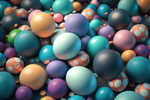 Colorful Happy Easter eggs pattern design. Pastel easter egg closeup