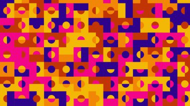 red, blue, yellow and orange geometric pattern, seamless wallpaper for tile, banner, tableclothe